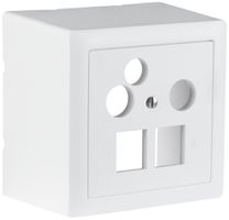 AP-Multimediadose R&M MiniDat 2×RJ45 3×Koax 78×78mm weiss