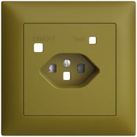 Kit frontal EDIZIOdue pour prise FI FMI, T23, shutter, olive