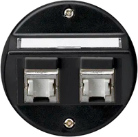 UP-Einsatz basico A Kat.6 2×RJ45/s Schrägauslass schwarz