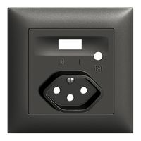 Frontset EDIZIOdue zu FI-Steckdose schwarz