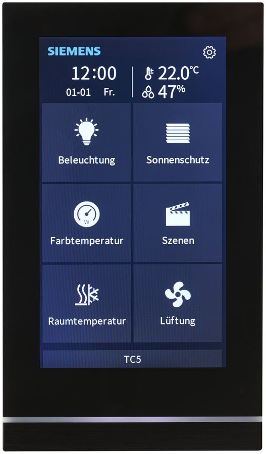 Écran tactile KNX ENC Siemens Touch Control TC5 UP205/21, noir