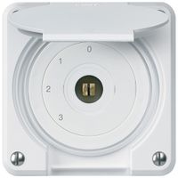 Interruttore a chiave quadrata INC robusto IP55 con coperchio S5/1P bianco