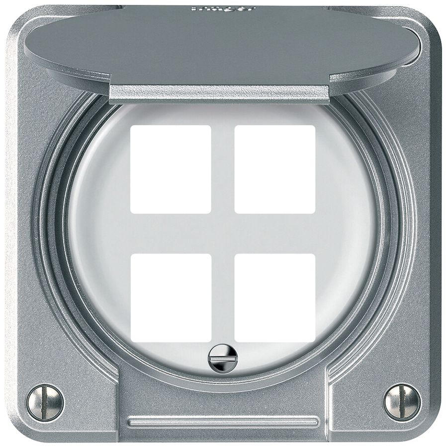 Montageset robusto gerade für 4 Buchsen 86×86mm Aluminium