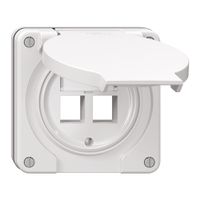 Kit di montaggio NUP Feller Keystone, per uscita diritta, doppio, bianco