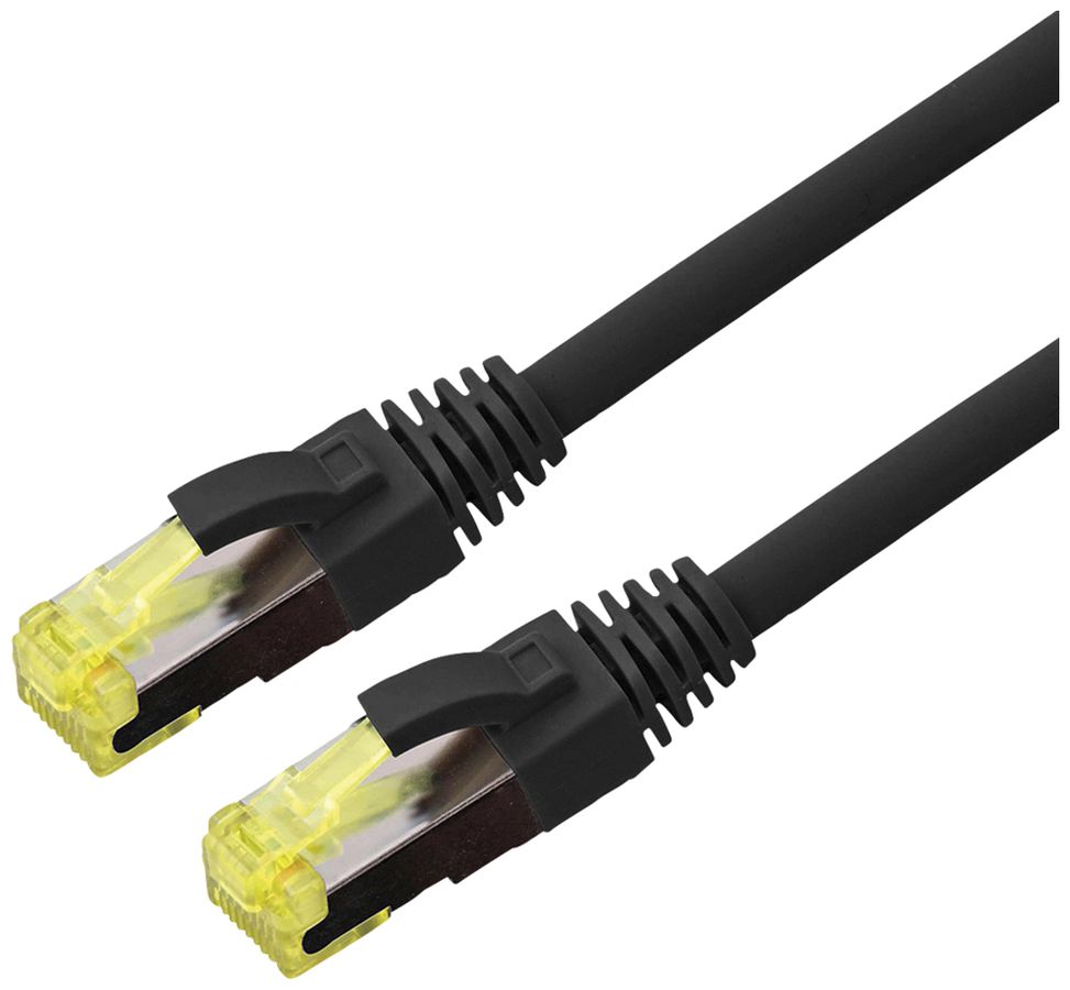 Patchkabel RJ45 ROLINE Stranded Kat.6A S/FTP AWG26 LSZH schwarz 3m