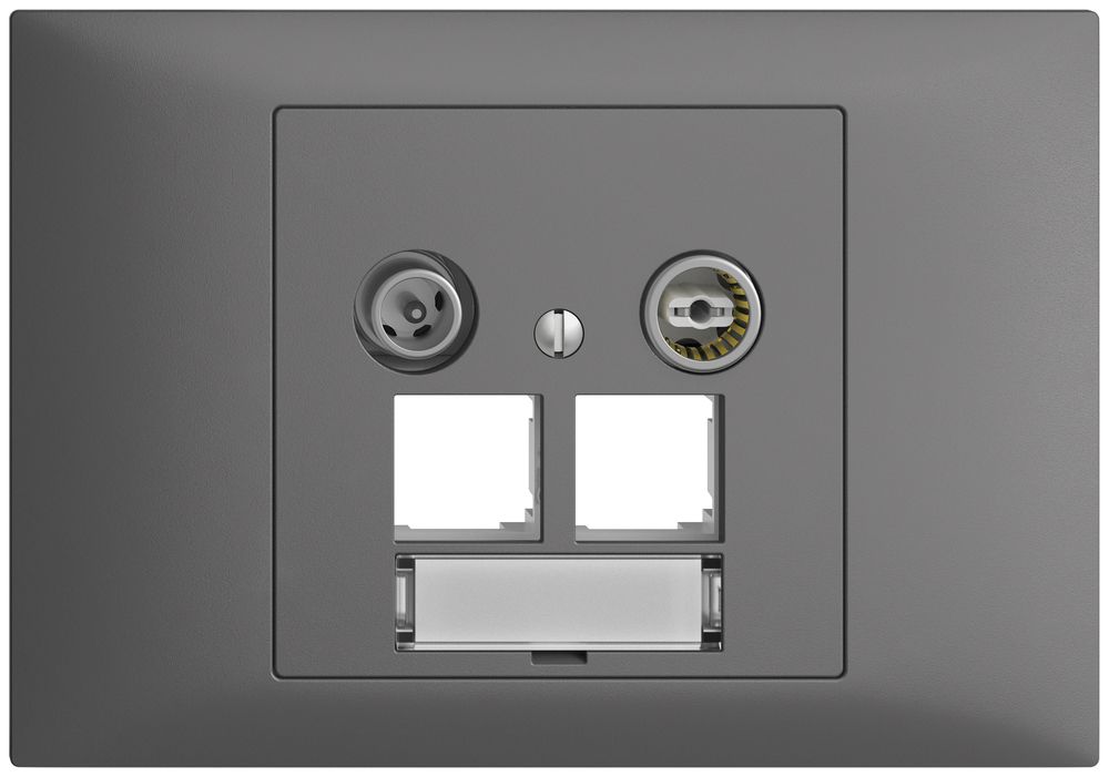 EB-Multimediadose EDIZIOdue BKE EASYNET 11dB, f.2×RJ45 S-One, dunkelgrau