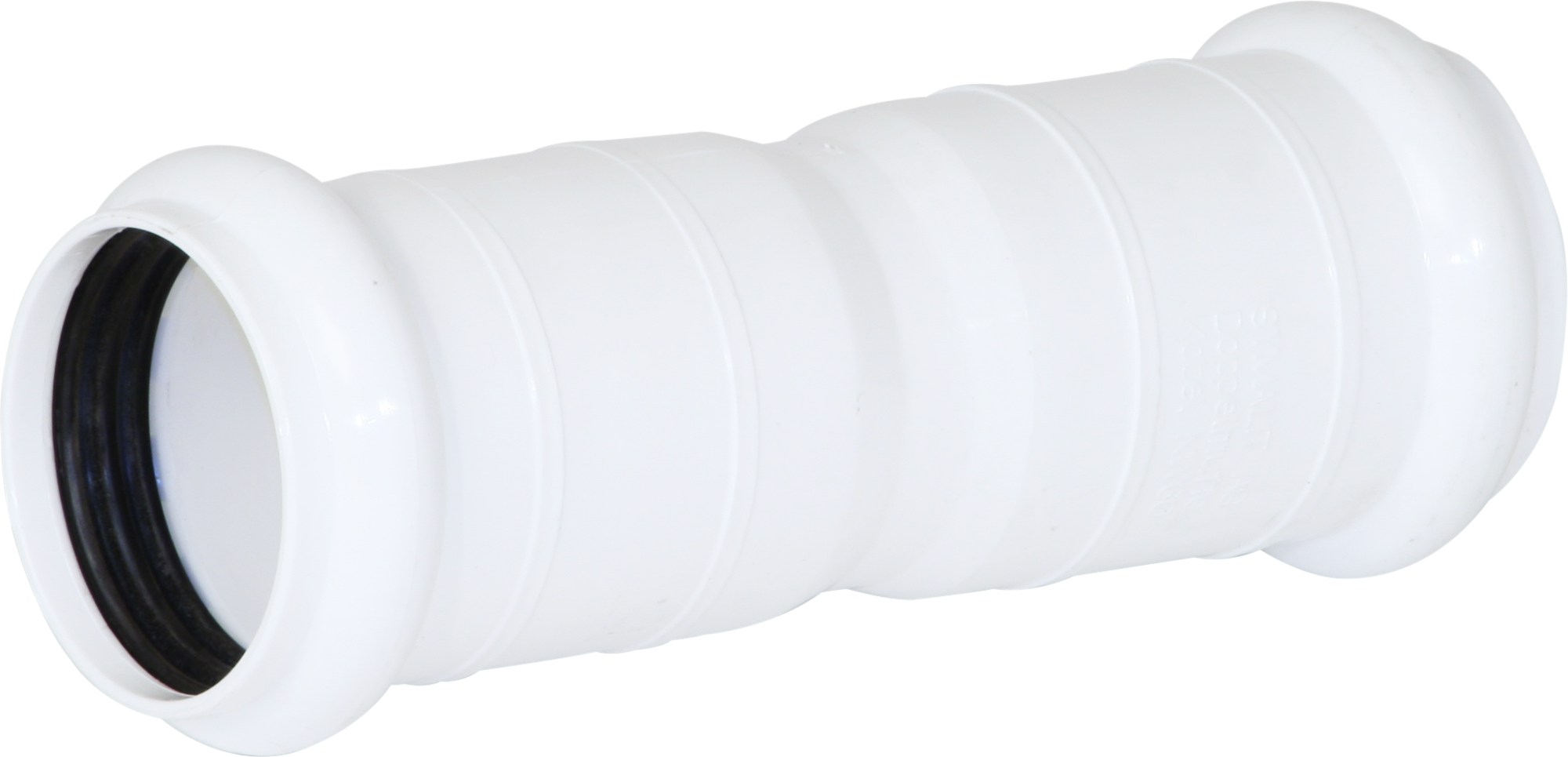 Doppelsteckmuffe PE 72/60 schwarz mit Sicke und Dichtungen KRDM