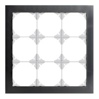 Telaio di copertura EDIZIOdue prestige 3×3 oro nero lucidato