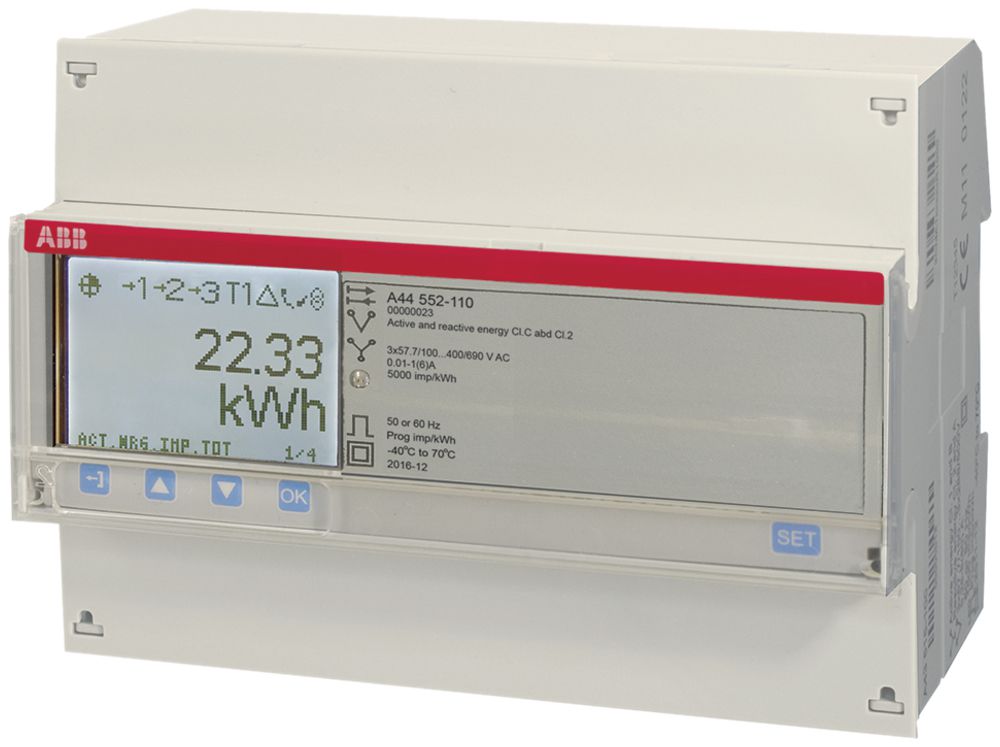 REG-Energiezähler ABB A44 552-110, 3×6A Modbus