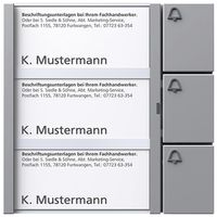 Tasten-Modul Siedle, mit 3 Namensschildern, 3 Ruftasten mit Glockensymbol, si