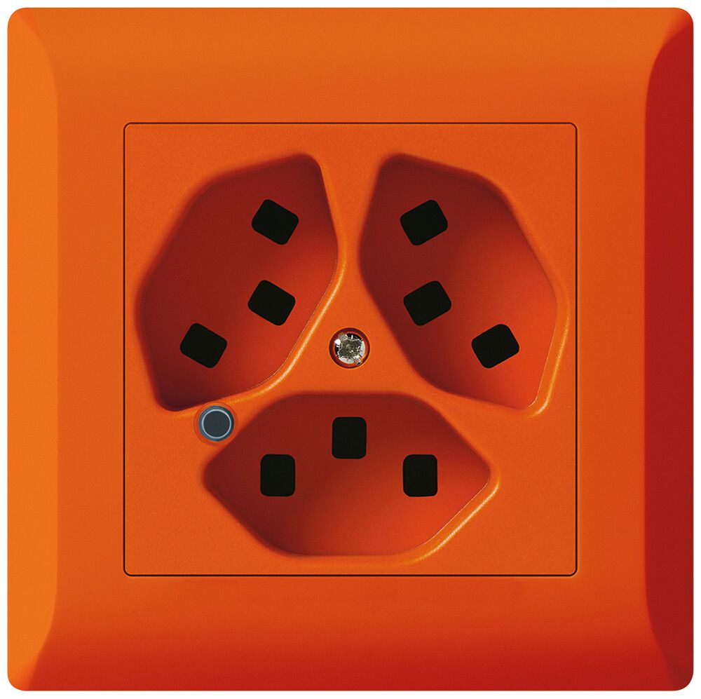 Presa INC Hager kallysto.line 3×T23 illuminato C arancione