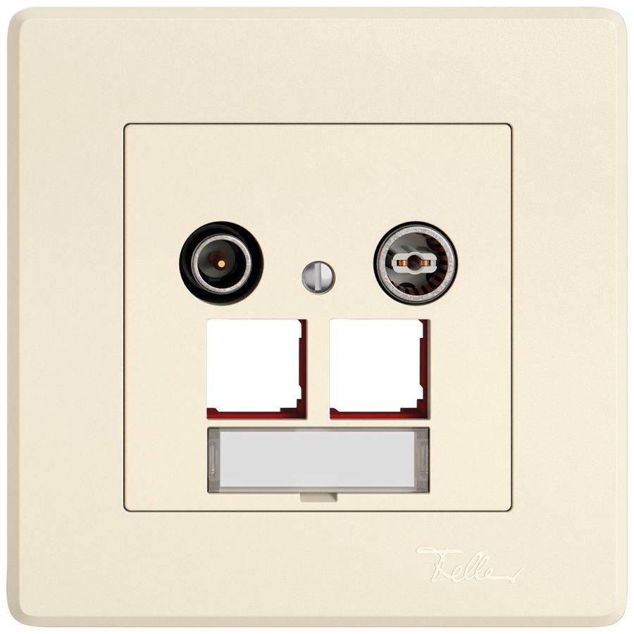 Prise multimédia ENC TV-R EDIZIO.liv SNAPFIX® EASYNET p.2×RJ45 S-One 15dB cr