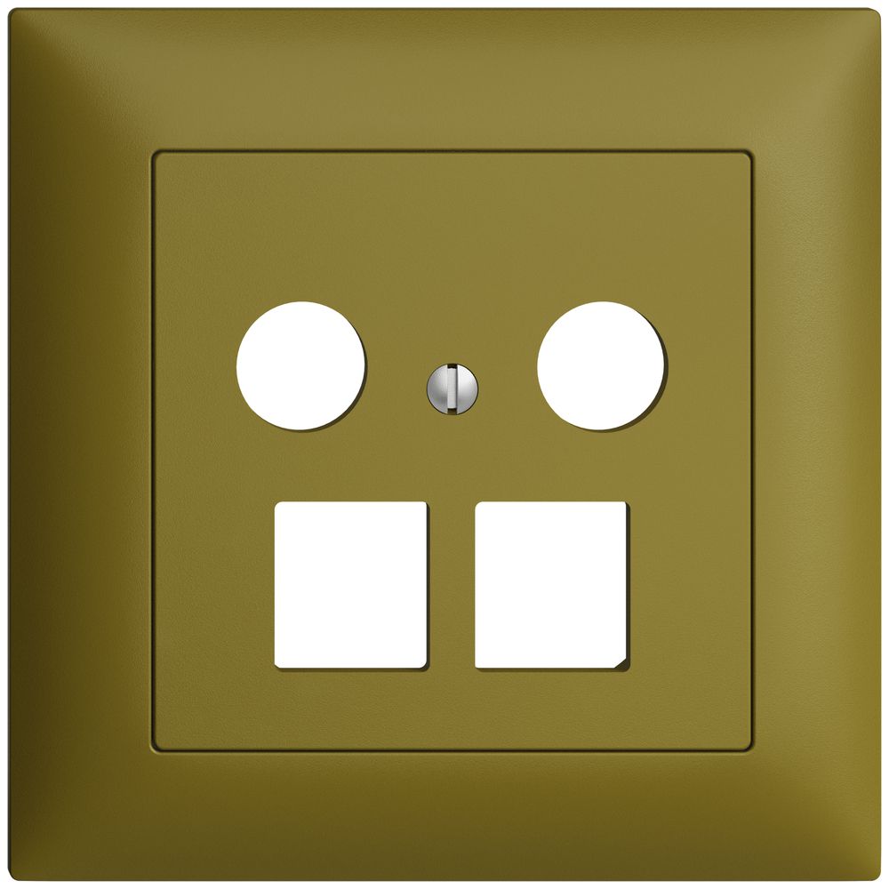 Kit d.recouvrement ENC Edue FMI, p.prise multimédia, p.2×RJ45 Keystone olive