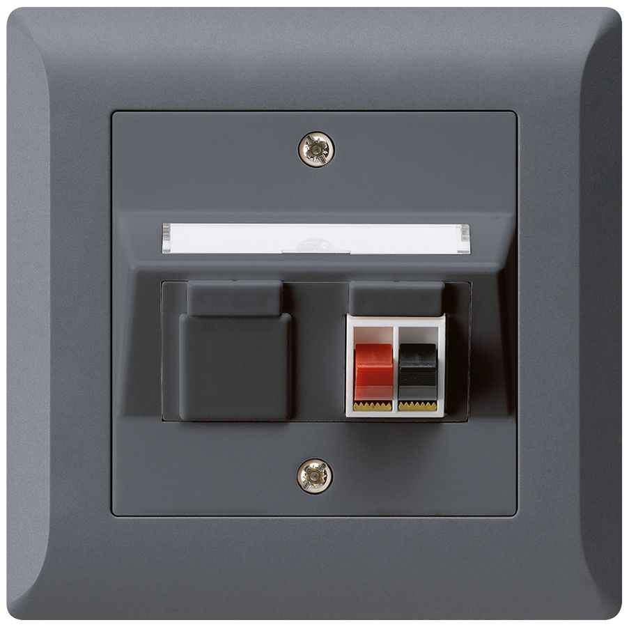 Prise ENC audio kallysto.line 1×anthracite borne à étrier pour 1 haut-parleur