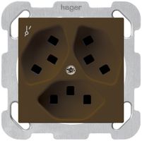 Presa INC Hager kallysto 3×T23 1×S B marrone
