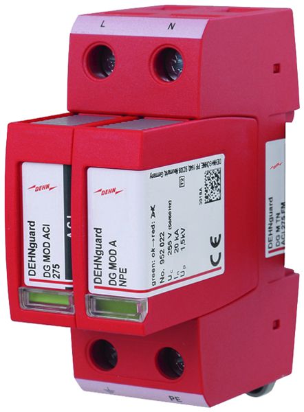 Parasurtension DEHN/elvatec SE DG M TN ACI 275 FM, TN, 230V 20kA