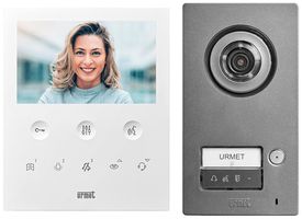 Kit citofono video Plica Urmet 1×pulsante a 2 fili bianco