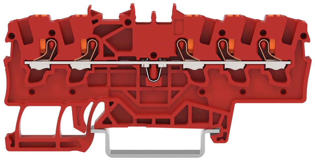 Borne de passage joignable WAGO TOPJOB S 1.5mm² 24A Push-in 5×1 TH35 rouge