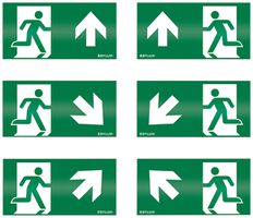 Set di pittogrammi ESYLUX SLD 32m freccia ad/as/bd/bs/a/a 175×350mm