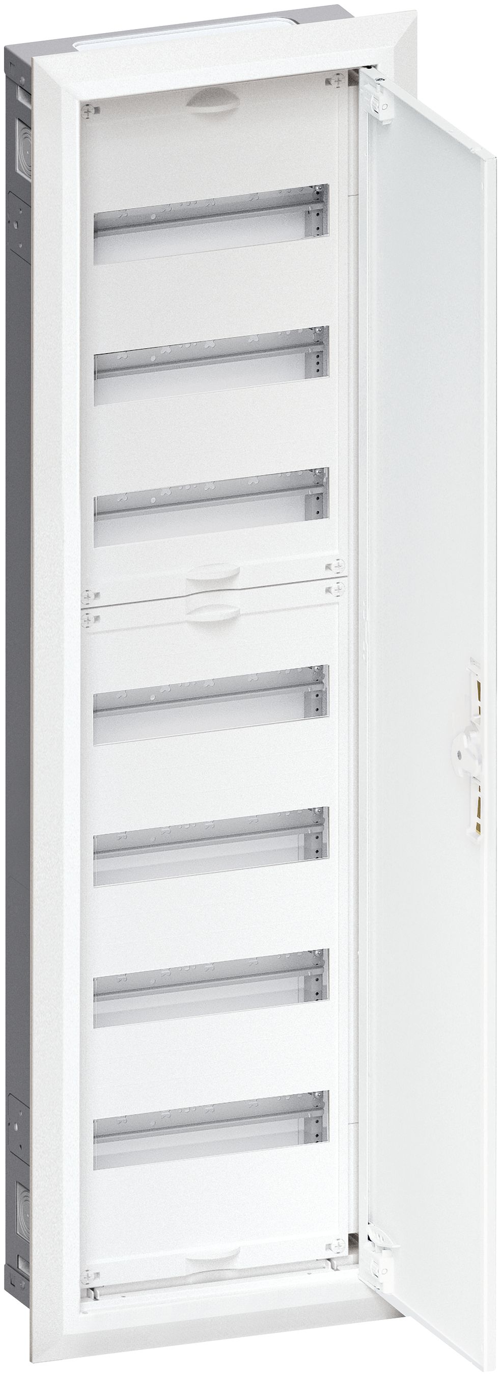 Distributeur ENC Hager univers 7 rangées 84UM porte IP30 300×1100×110mm