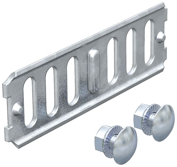 Raccord longitudinal Bettermann 35×100mm pour canal MKS zingué à chaud immersion