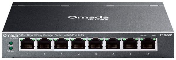 Switch TP-Link Omada ES208GP 8×RJ45-GbE PoE+ 8×PoE gestibile