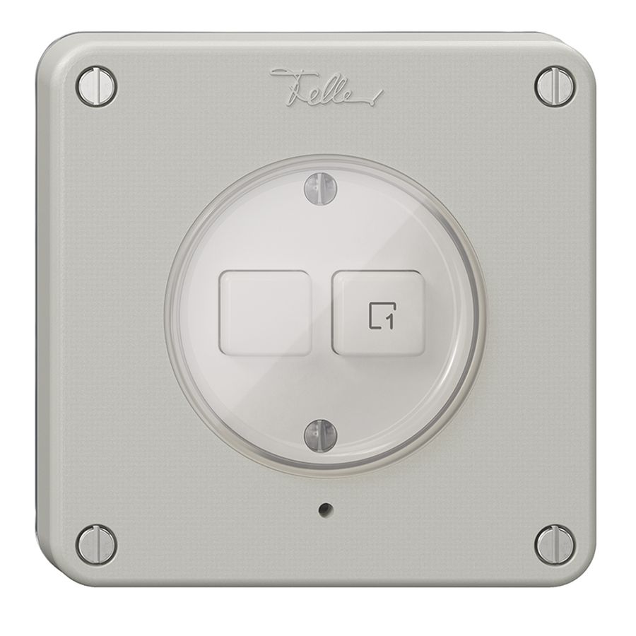 Druckschalter 1K/2T Szene NEVO Wiser N.CO lichtgrau