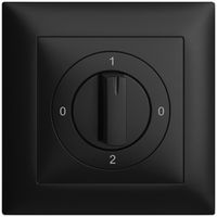 Kit frontal EDIZIOdue 0-1-0-2 88×88mm noir pour interrupteur rotatif