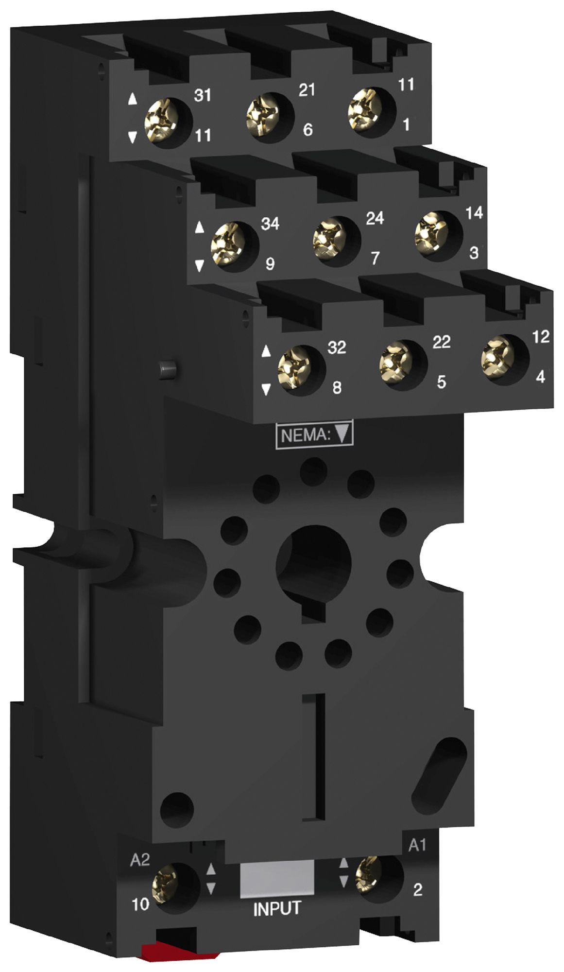 Base relè Zelio RUM guida DIN 35mm 105×36×96mm