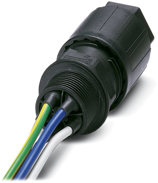 Durchführung QUICKON 4LPE M20 2.5mm² Ø9…16mm mit Mutter+Kabel 1m schwarz