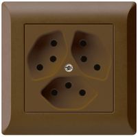 UP-Steckdose kallysto.line 3×T13 braun
