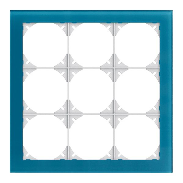Abdeckrahmen EDIZIOdue prestige 3×3 glas indigo