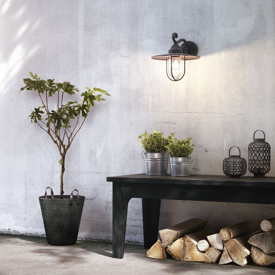 Wandleuchte myGarden Pasture, E27 355×303×300mm IP44 schwarz