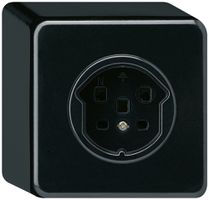 AP-Steckdose HA basico Typ 25 mit Steckklemmen schwarz