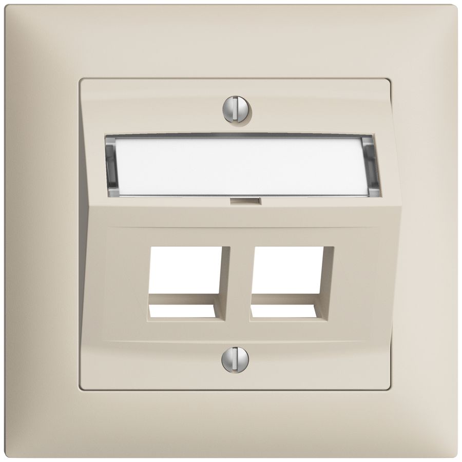 UP-Montageset EDIZIOdue FMI, mit Schrägauslasshaube, für 2×Keystone, crema