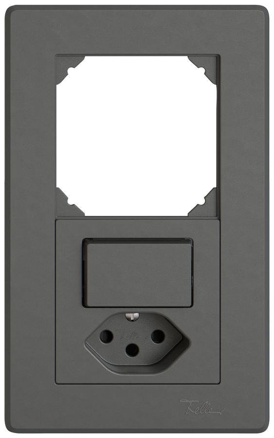 UP-Kombination EDIZIO.liv SNAPFIX® 2×1 156×96mm leer+Schema 3/1L+T13 dunkelgrau