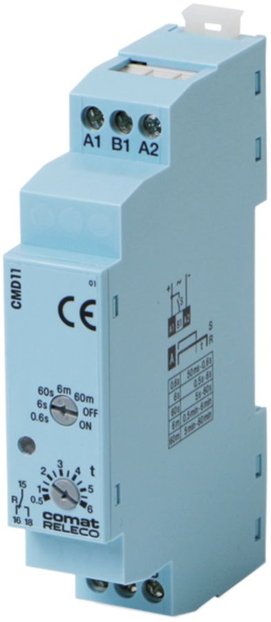 Zeitrelais ComatReleco, CMD11-A, 24VUC, Gehäuse blau/grau