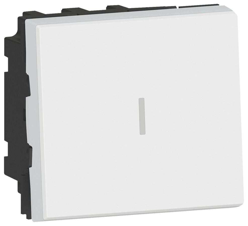 Wippschalter MOS Schema 3 2L mit Klemme für N 2 Module weiss