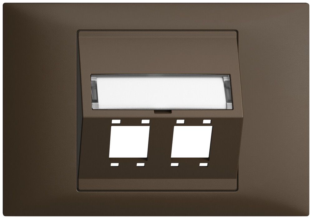 EB-Montageset EDIZIOdue BKE Schrägauslass 2×R&M Kat.5e/6/LC spezial, coffee