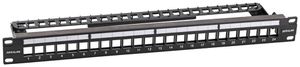 Patchpanel 19" INFRALAN 24-Port Keystone leer geschirmt 1HE, schwarz
