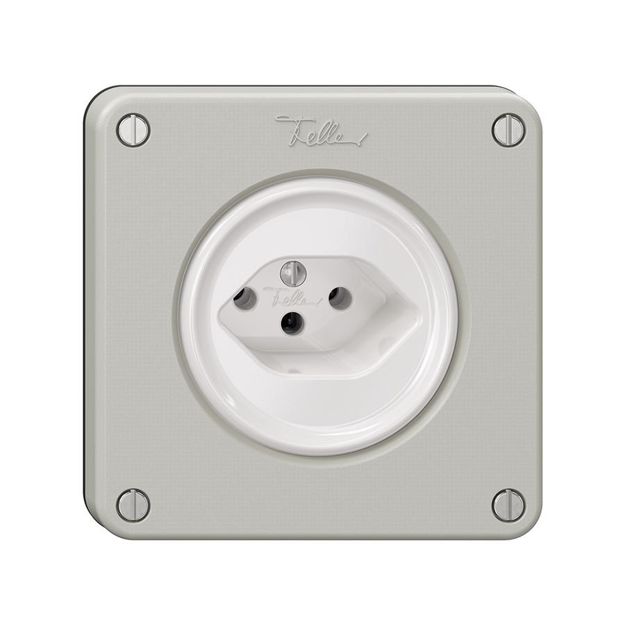 Steckdose NEVO, 1×T13, lichtgrau