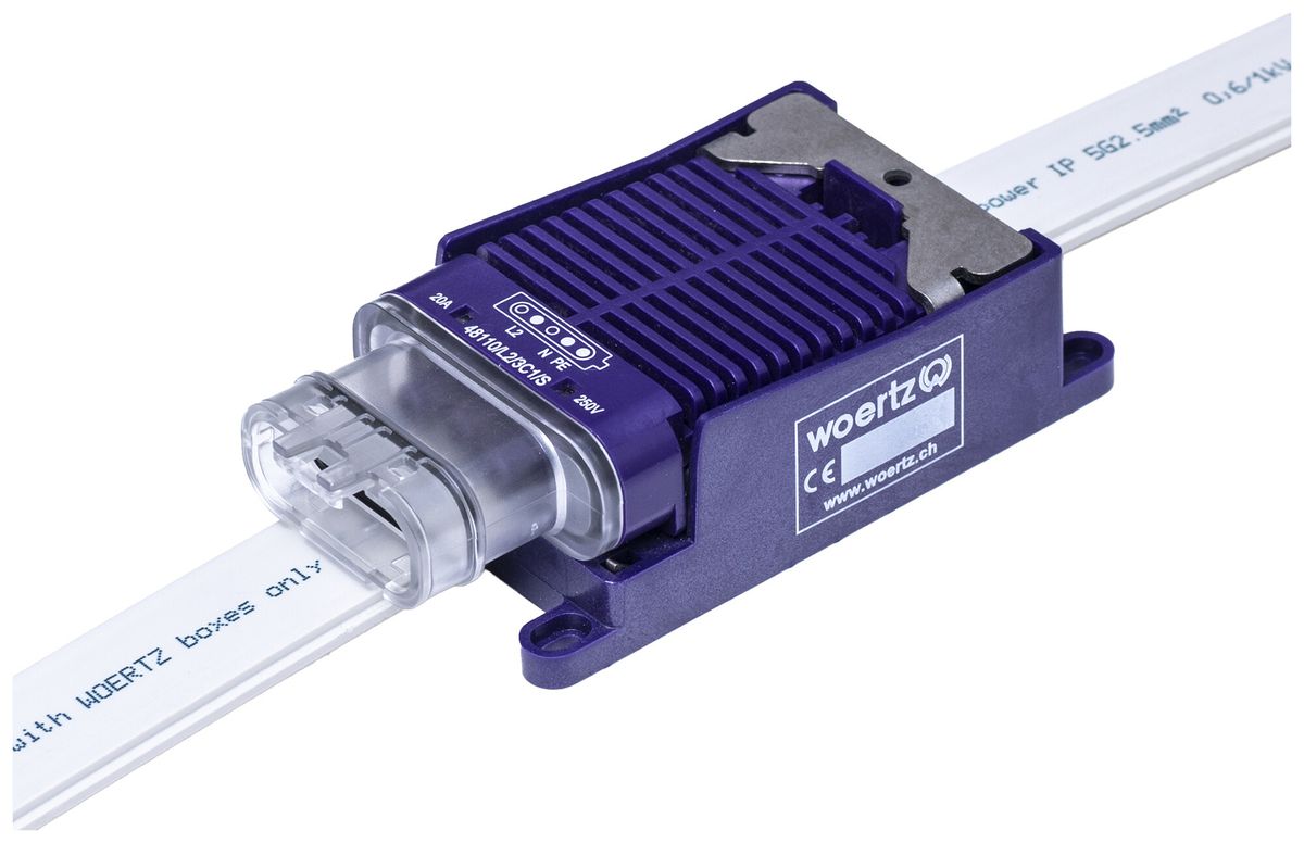 Scatola di raccordo rapida Woertz per cavo piatto Power 5×2.5mm² IP68 L2 3P C1