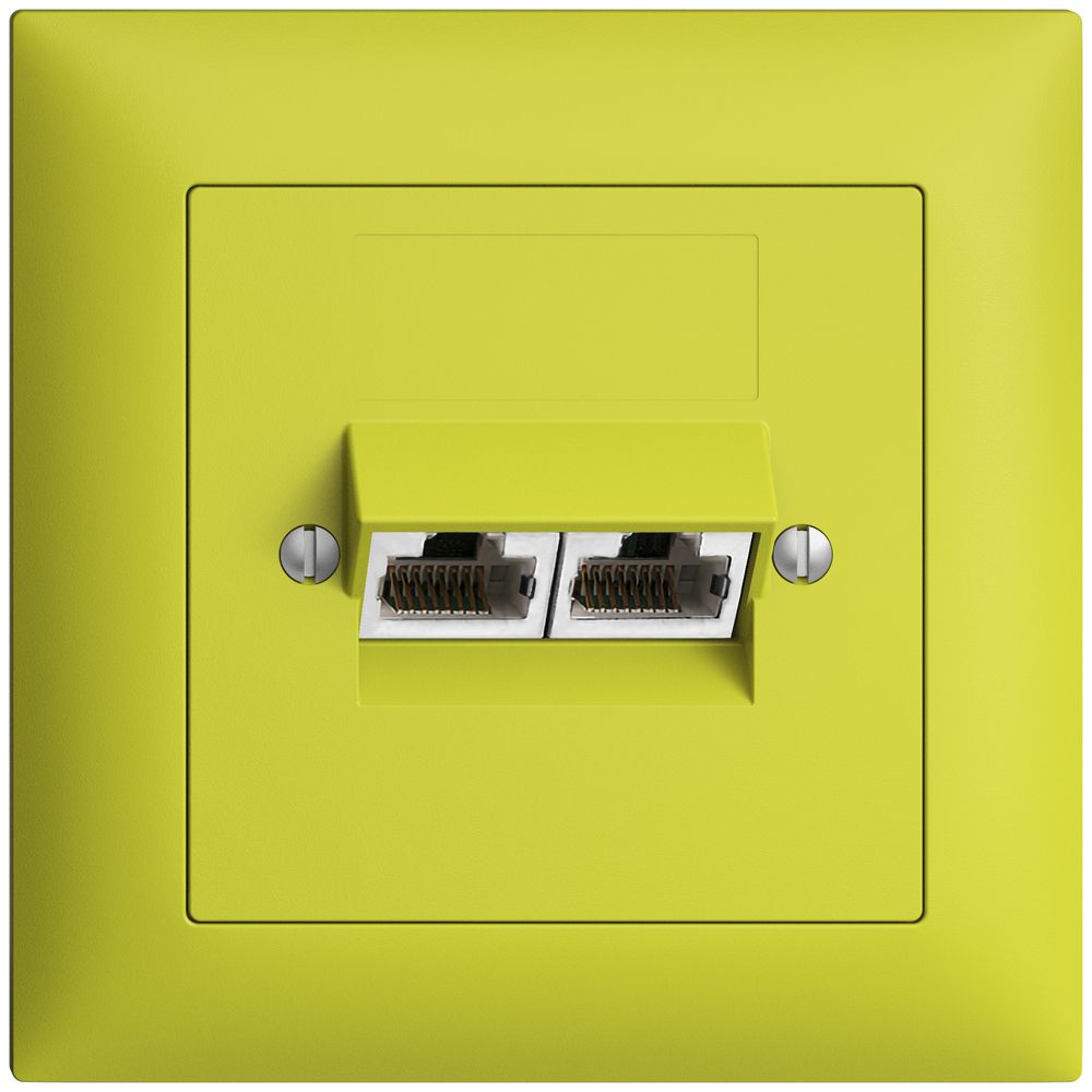 Presa INC 2×RJ45/s 8P sep. EDIZIOdue lemon ITplus