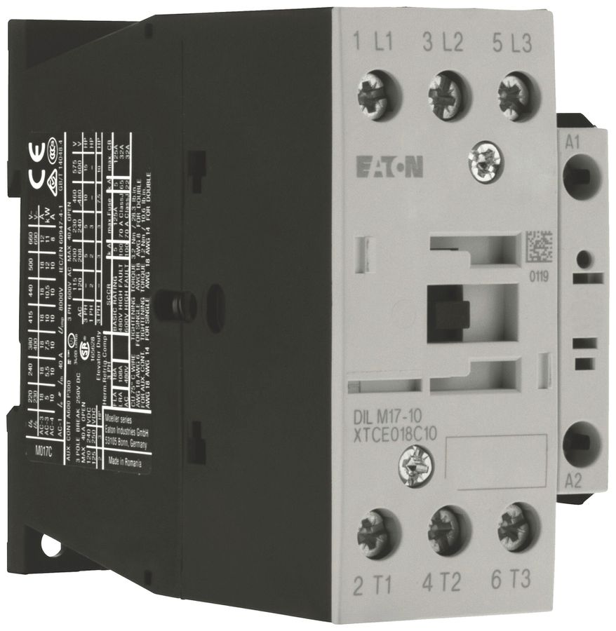 Contattore di potenza Eaton DILM17-10 24V AC 3NO 40A 18A 7.5kW 4.5kW 24…690V