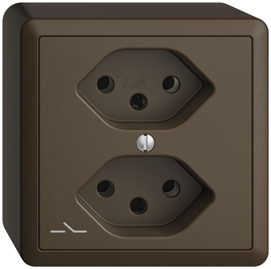 AP-Steckdose EDIZIOdue 2×T13 1×S coffee