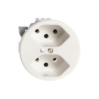 Prise FH 2×T13 blanc avec LED vert