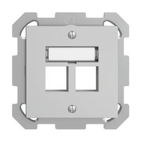 UP-Montageset EDIZIOdue FM, Geradeauslass, für 2×Keystone, hellgrau