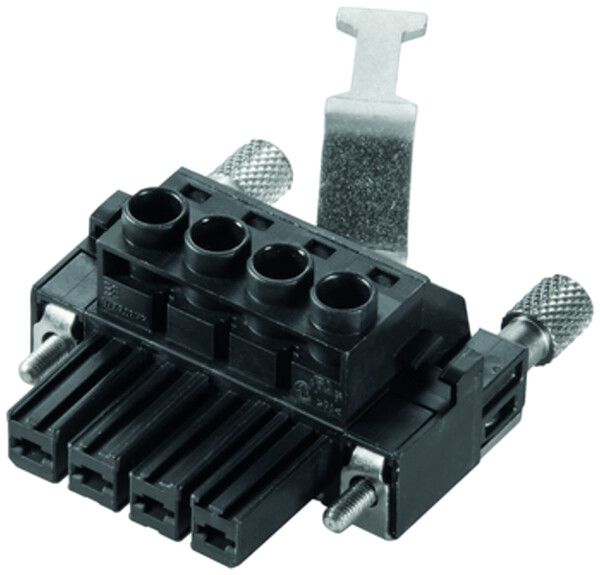 Connettore femmina Weidmüller BVF HP schermo 150°, 7.62mm 4L stagnato nero