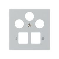 Placca frontale kallysto per R&M HWS grigio chiaro 3 fori SAT multimedia