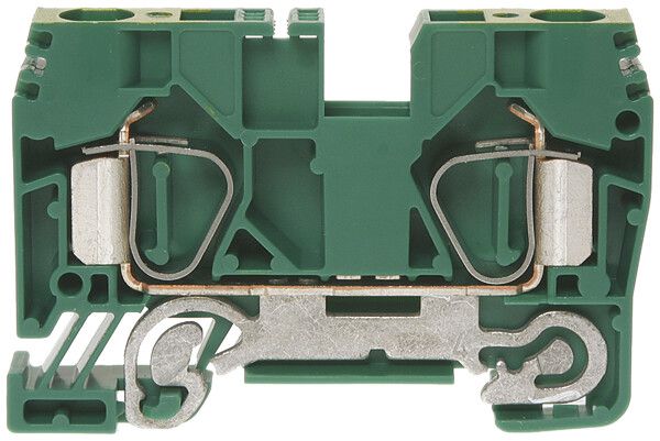 Morsetto di terra componibile Woertz 1.5…10mm² molla 2×1 DIN 35mm verde/giallo
